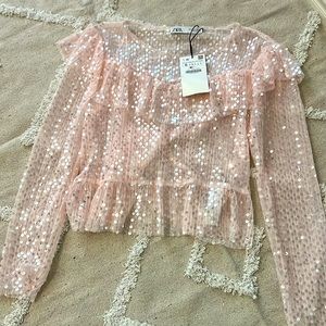 Pink sequins blouse